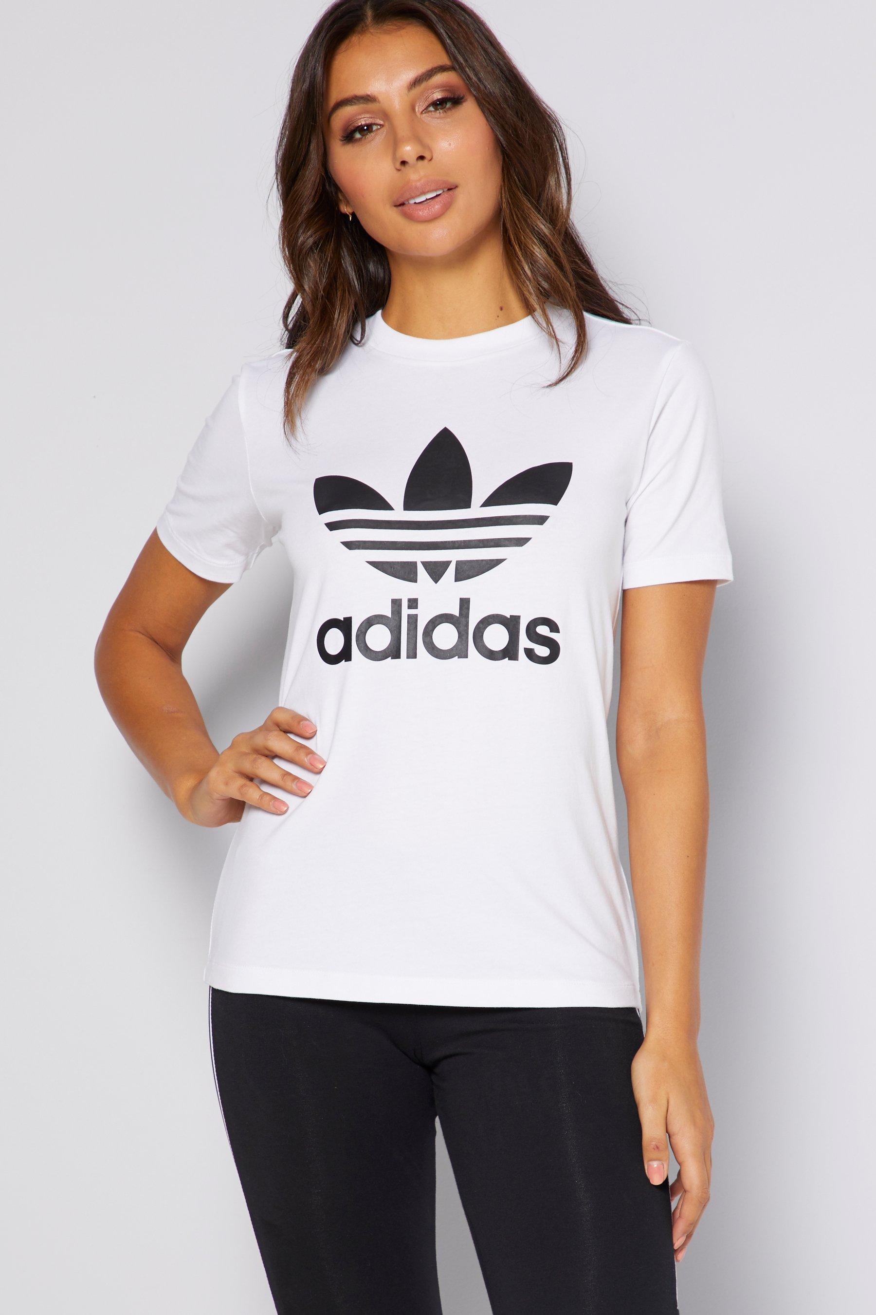 adidas originals leather look sweatshirt with trefoil logo