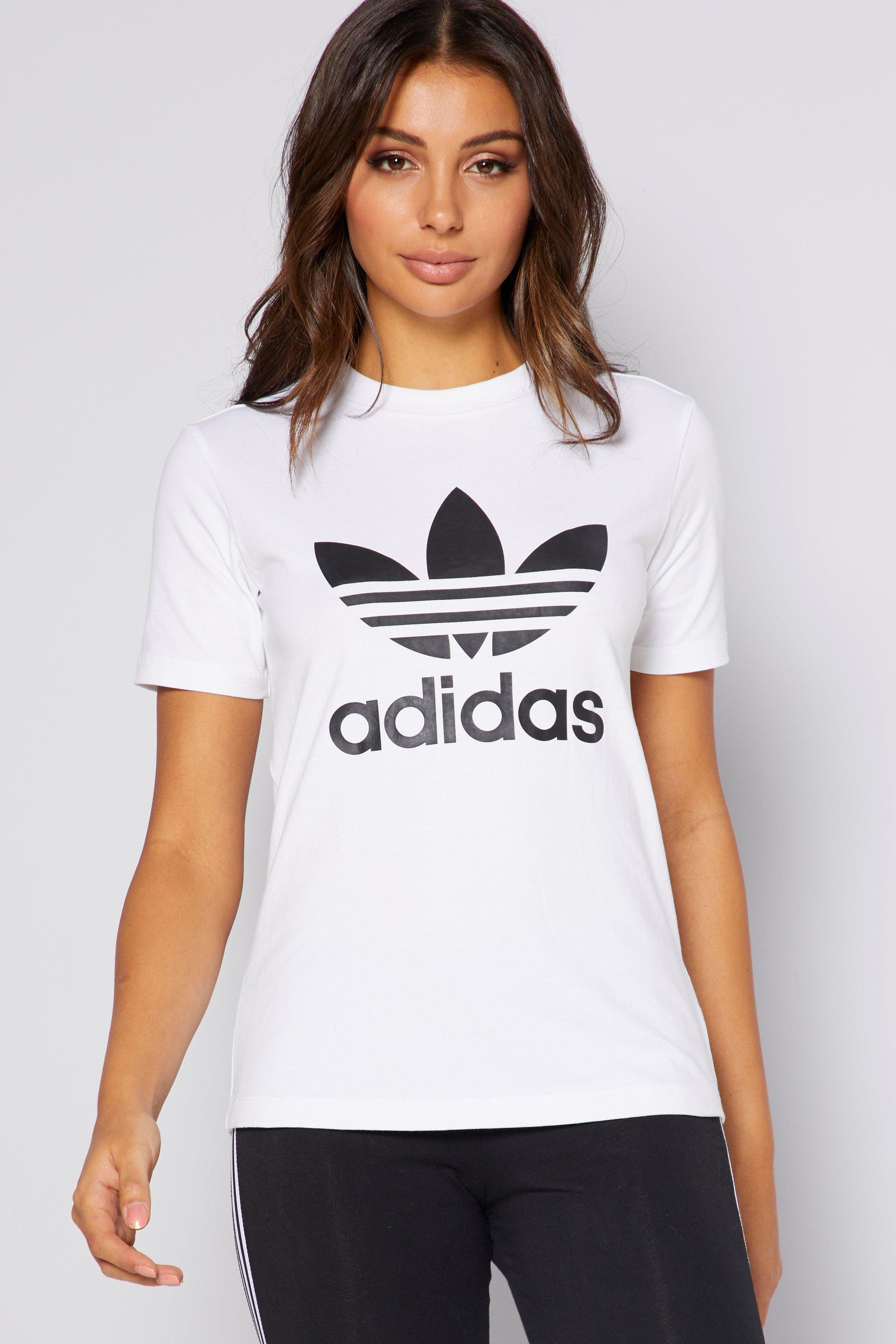 adidas originals leather look sweatshirt with trefoil logo