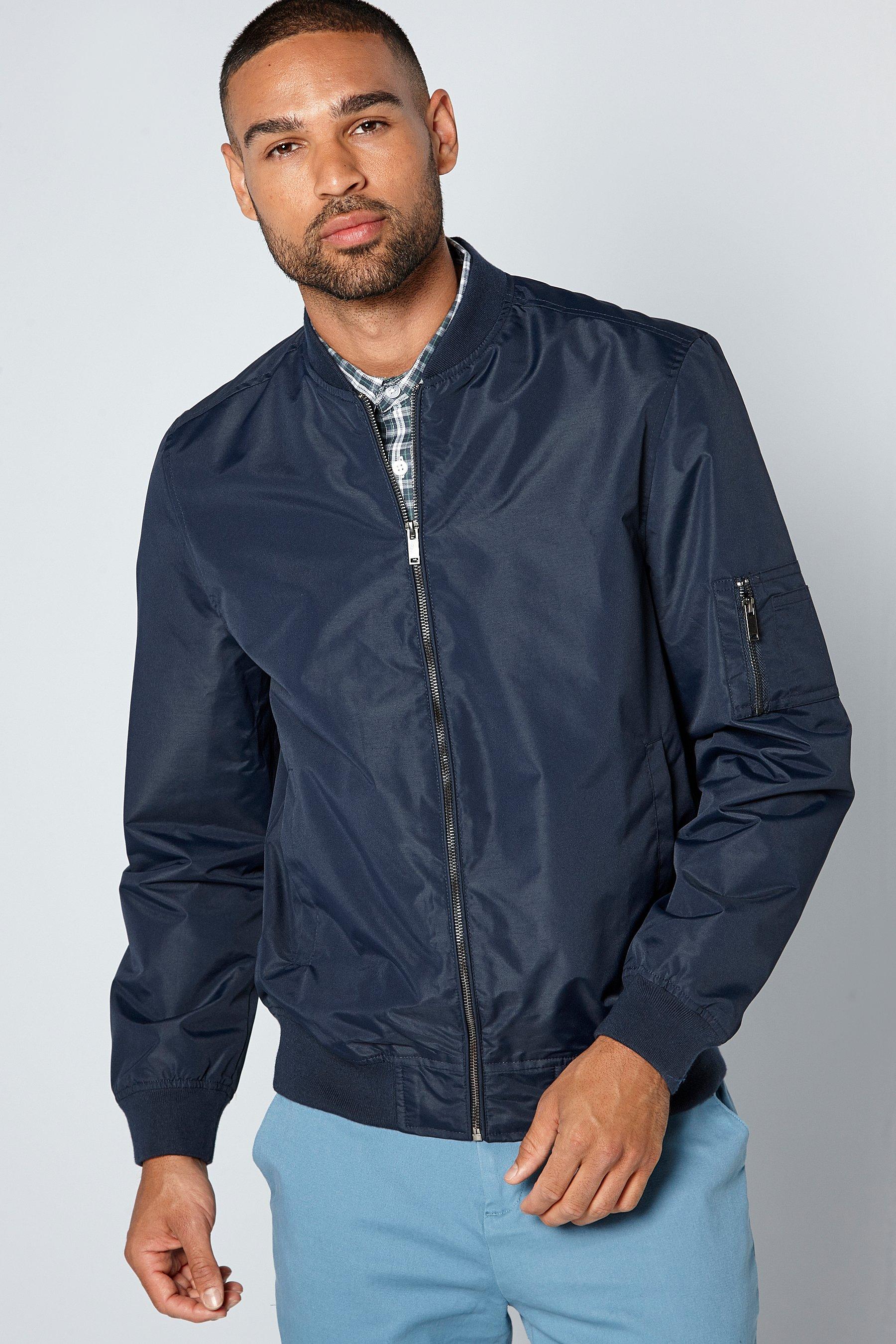 bomber jacket and collared shirt
