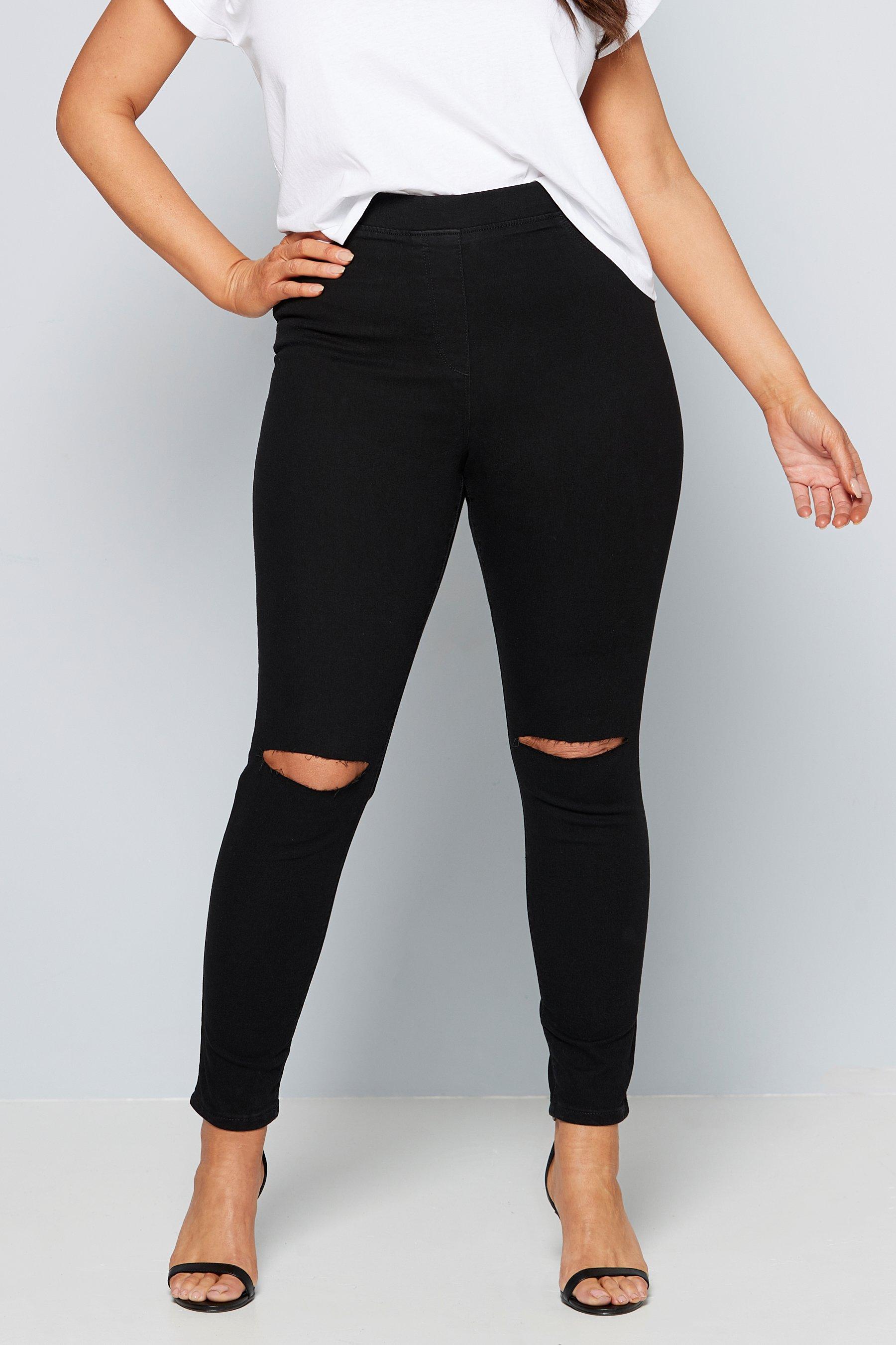 Jenni Ripped Black Jeggings | Studio