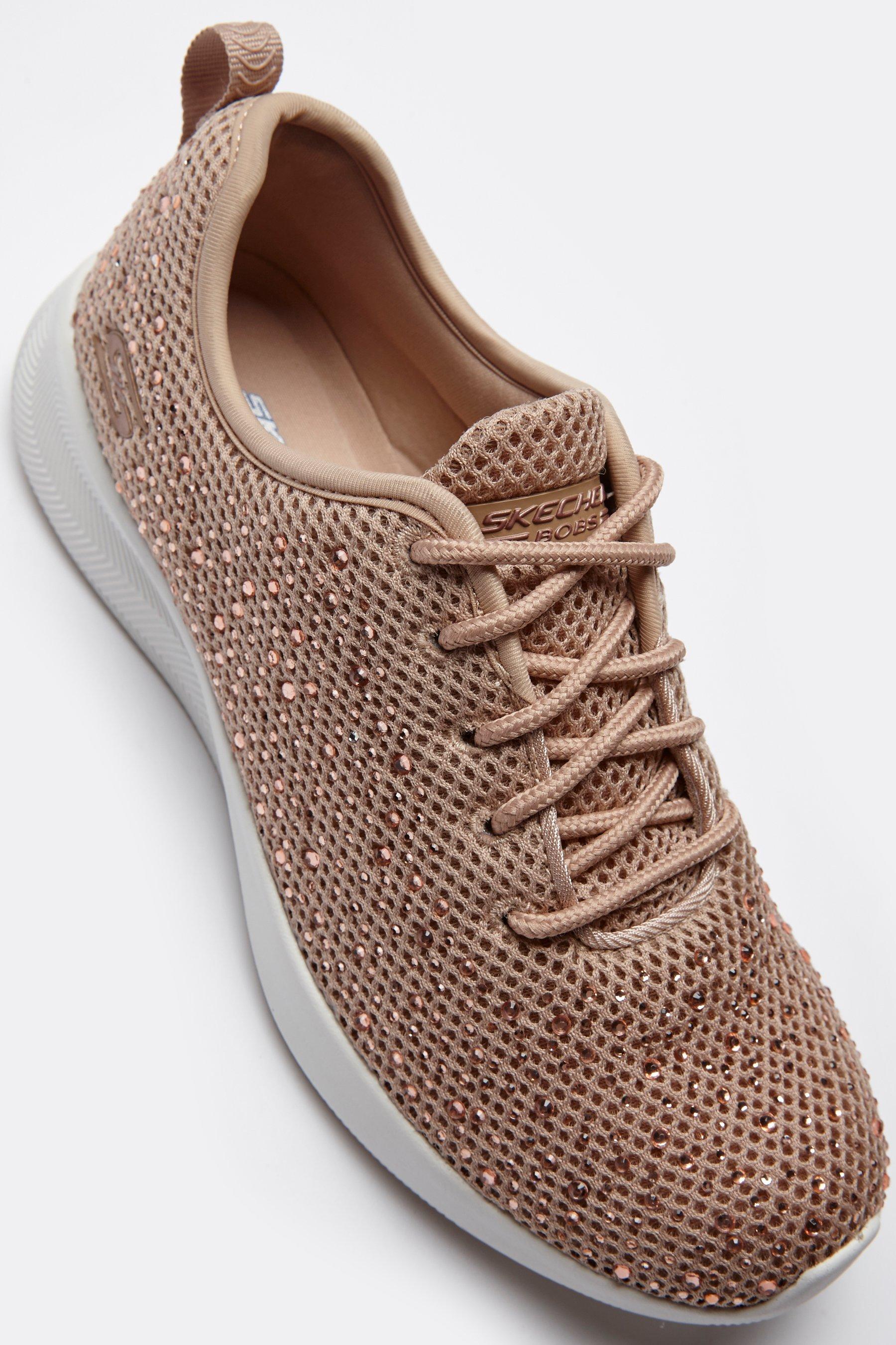 skechers rose gold trainers
