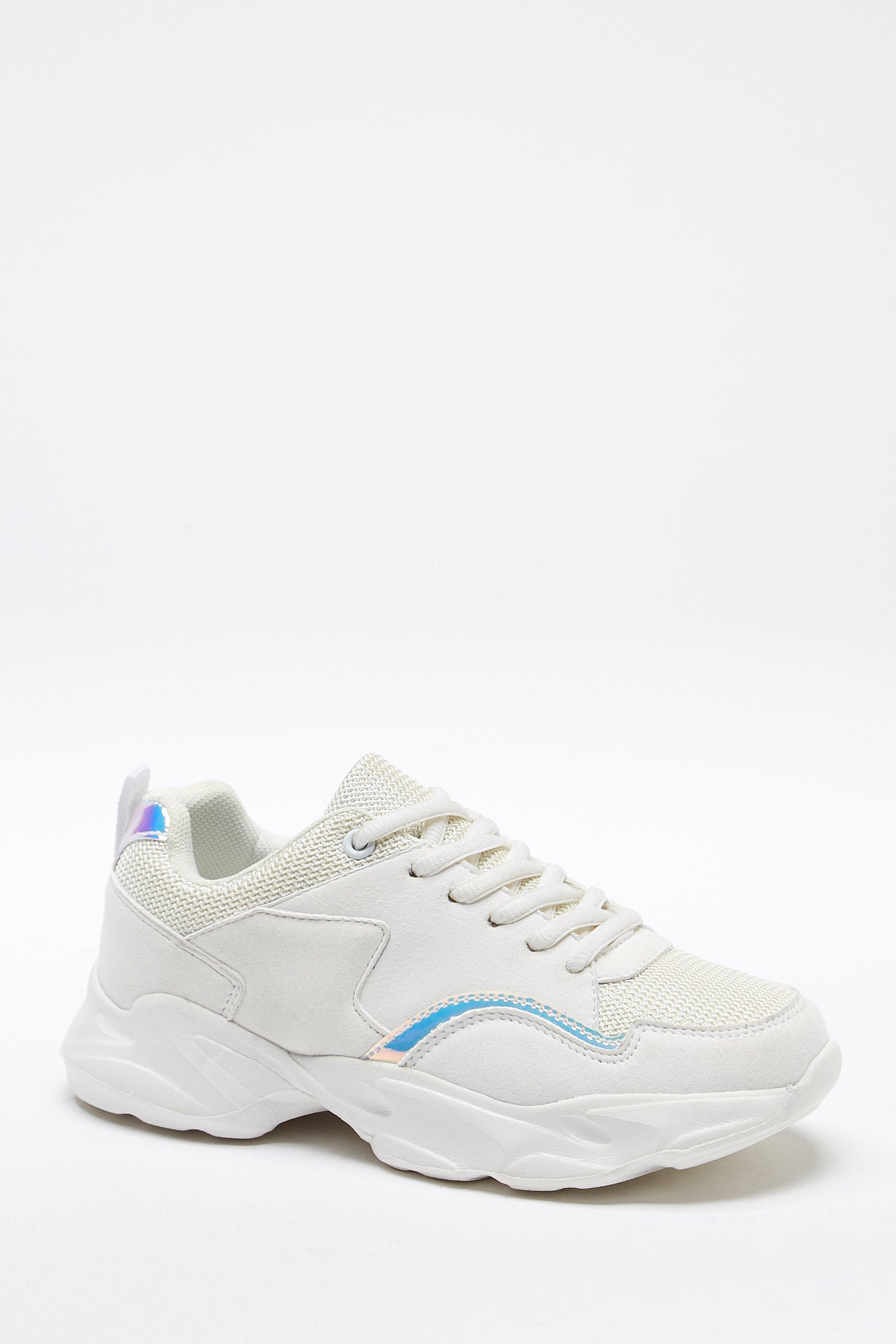 girls chunky white trainers