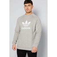 Image of adidas Originals Trefoil Crew Neck Grey Top