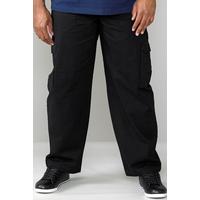 Image of Duke Big and Tall Black Cotton Cargo Pants
