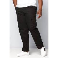 Image of D555 by Duke Big and Tall Black Cargo Trousers