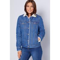 Image of Borg Mid Wash Denim Jacket