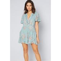 Image of AX Paris Ruffle V Neck Ditsy Floral Dress