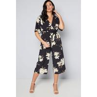 Image of AX Paris Curve Printed Wrap Front Jumpsuit