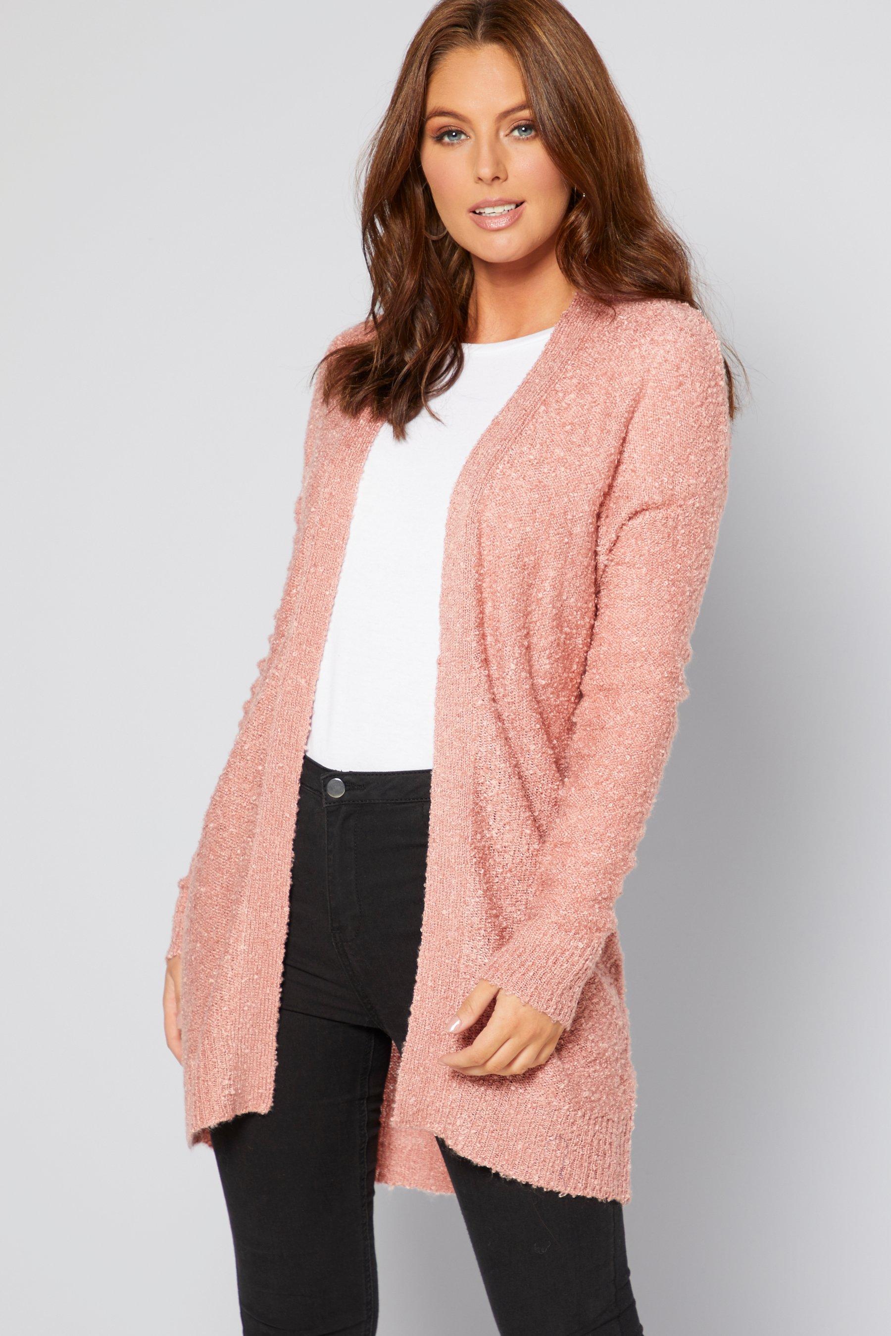 hot pink popcorn cardigan