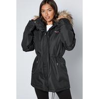 Image of Bench Black Parka with Faux Fur Trim Hood