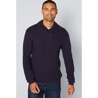 Image of Cable Shawl Neck Knit Top
