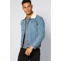 Image of Borg Collar Denim Jacket