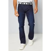 Image of Crosshatch Belted Tapered Fit Jeans
