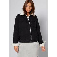 Image of Borg Black Denim Jacket