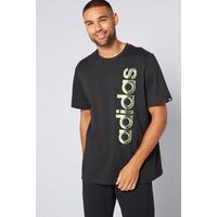 Image of adidas Hyperreal Verticle Logo Black T-Shirt
