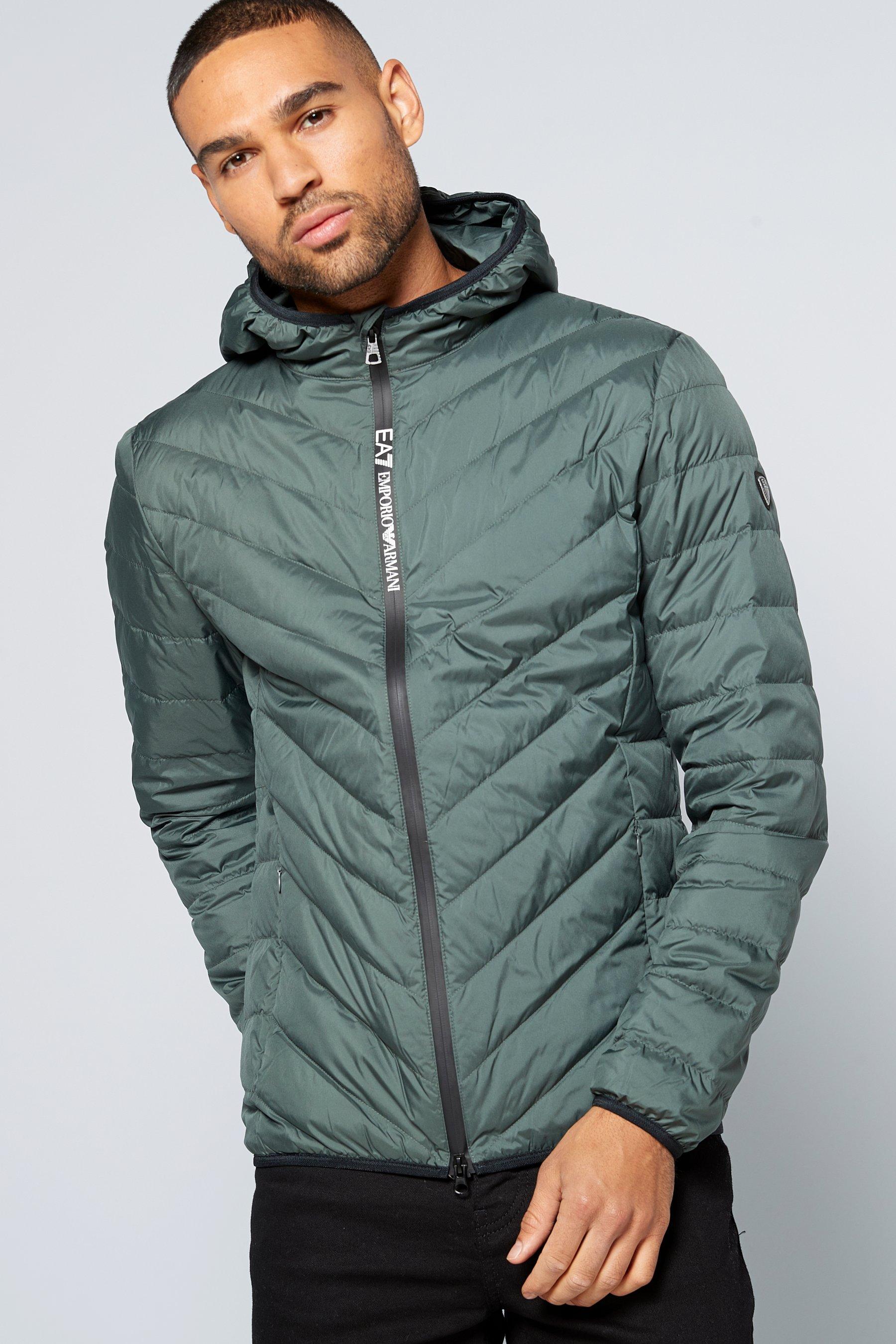 ea7 core logo down jacket