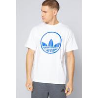 Image of adidas Originals Circle Trefoil White and Blue T-Shirt