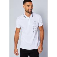 Image of 883 Police Black and White Taping Polo Shirt