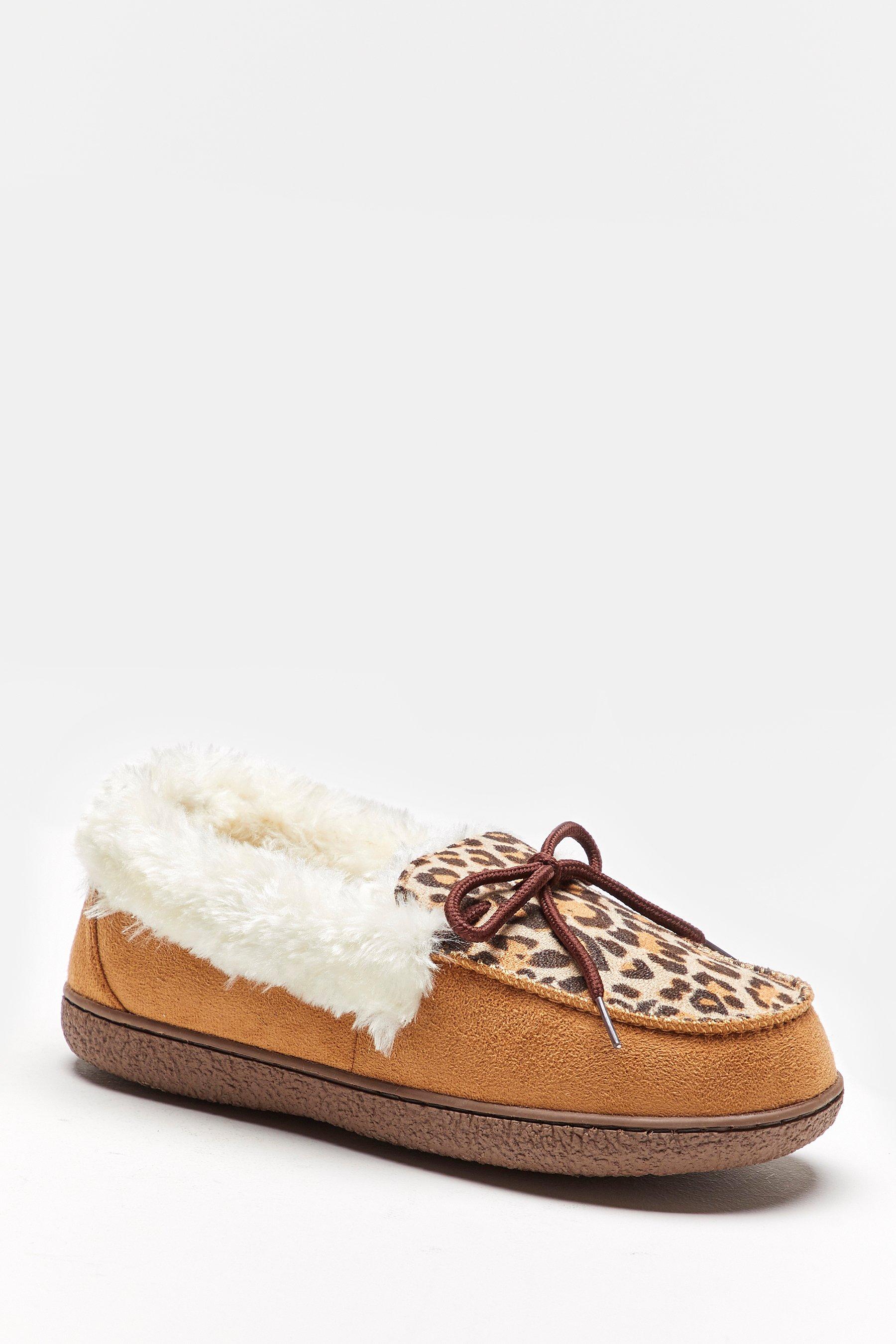 animal print moccasin slippers