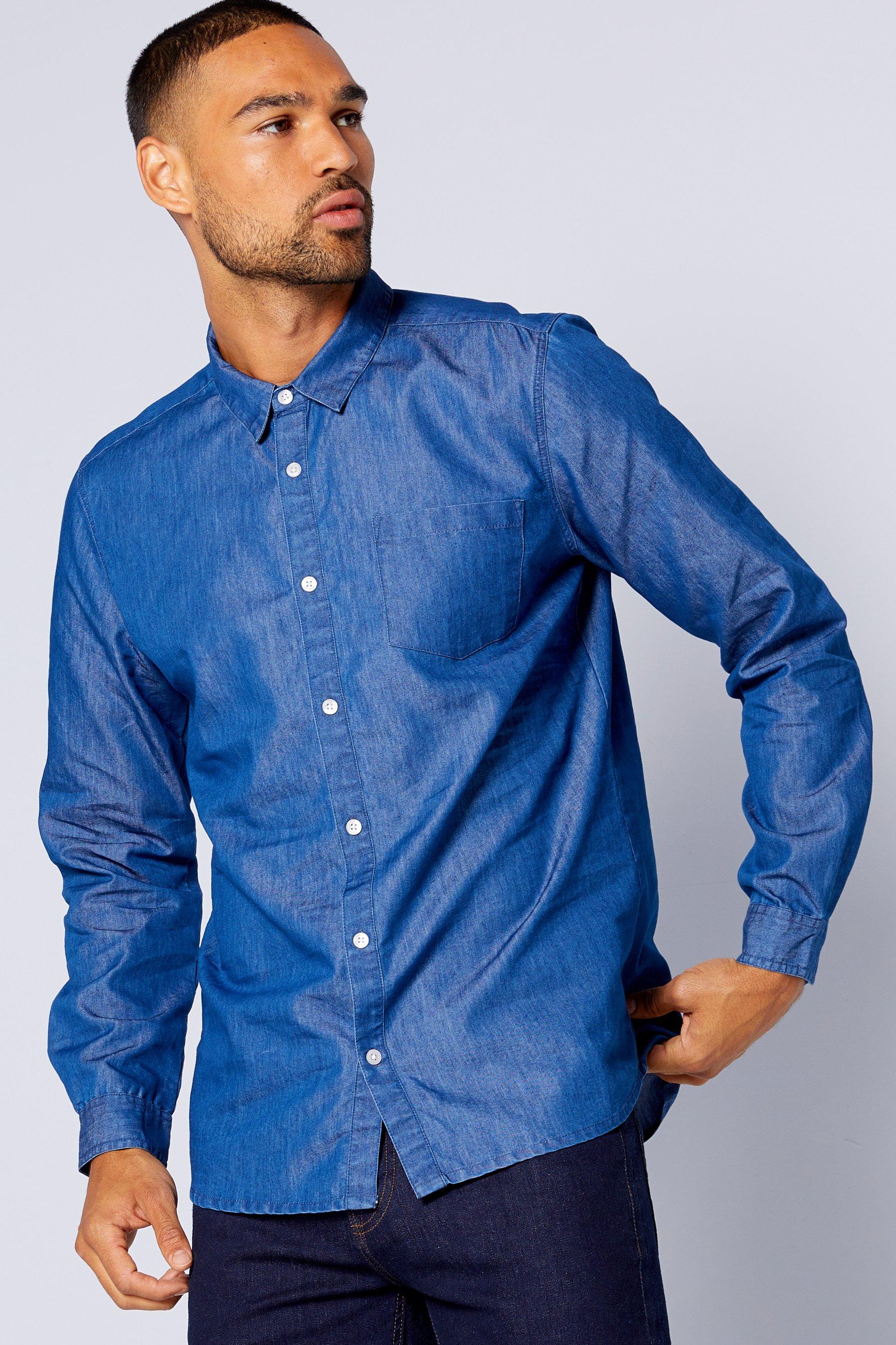 mid wash denim shirt