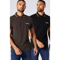 Image of Lambretta 2 Pack Polo Mulch/black