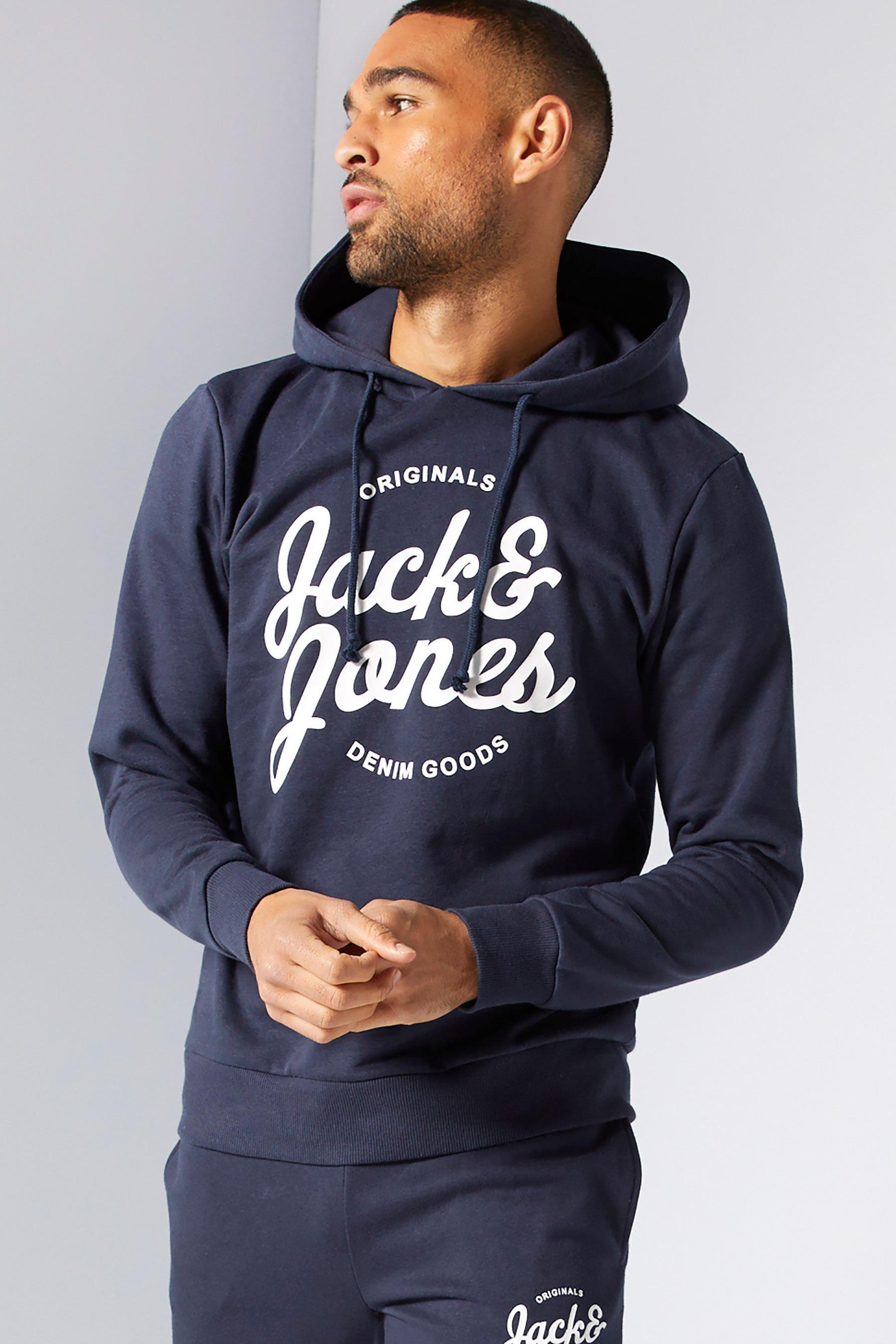jack and jones gallions hoody - mens - grey - size: medium