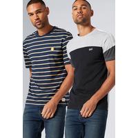 Image of Jack and Jones Pack of 2 Stripe T-Shirts