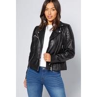 Image of Barneys Leather Zip Detail Biker Jacket