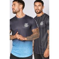 Image of DFND Pack of 2 Speckle and Stripe T-Shirts