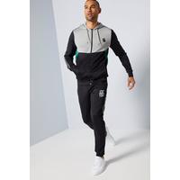 Image of DFND Zip Through Taping Black and Green Tracksuit