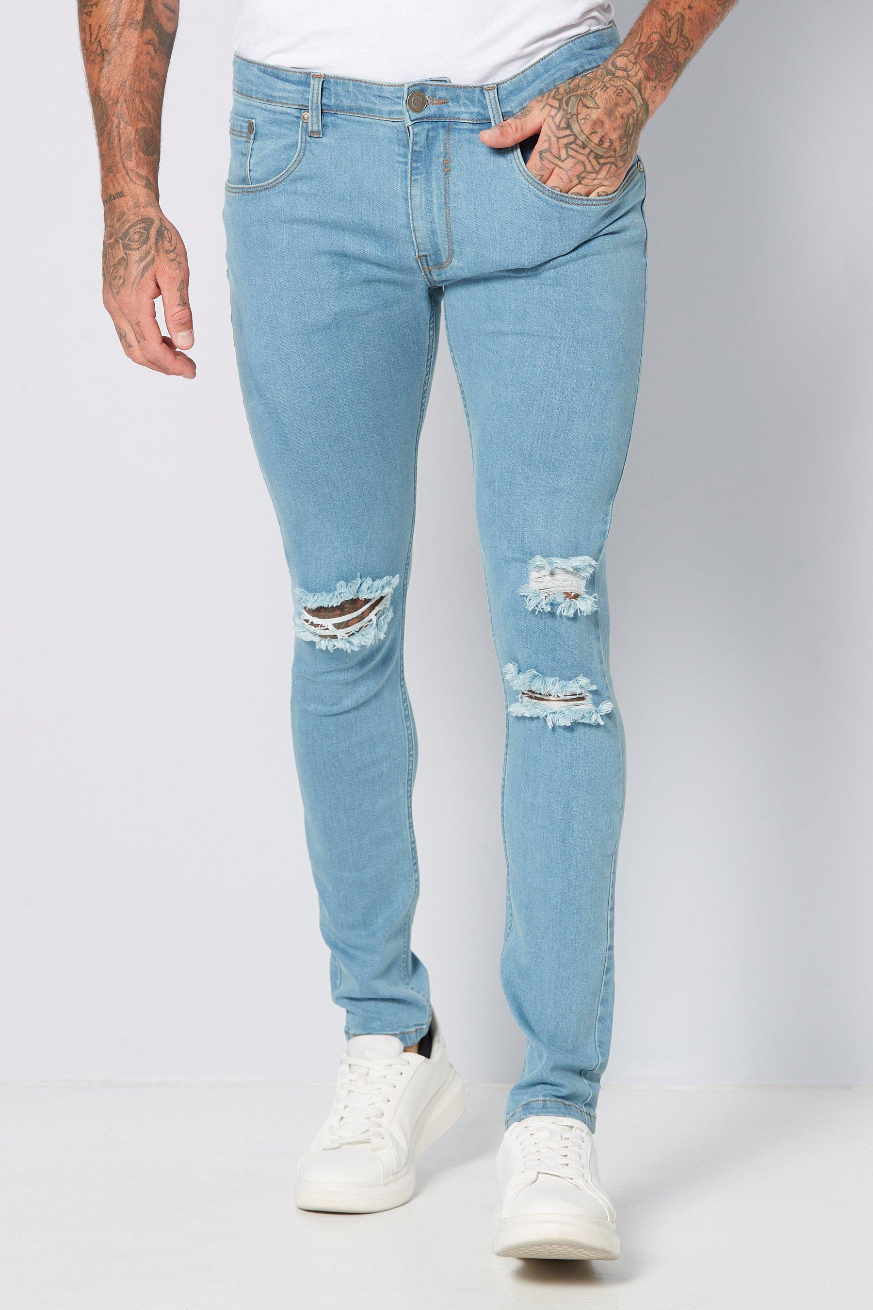 light wash ripped skinny jeans