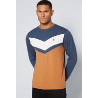 Image of Colour Block Stripe Long Sleeve T-Shirt