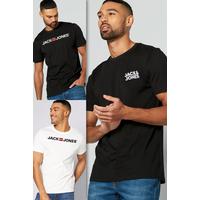Image of Jack and Jones Pack of 3 T-Shirts