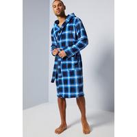 Image of Hooded Checked Dressing Gown