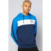 Image of TG Colour Block Blue Over Head Hoody