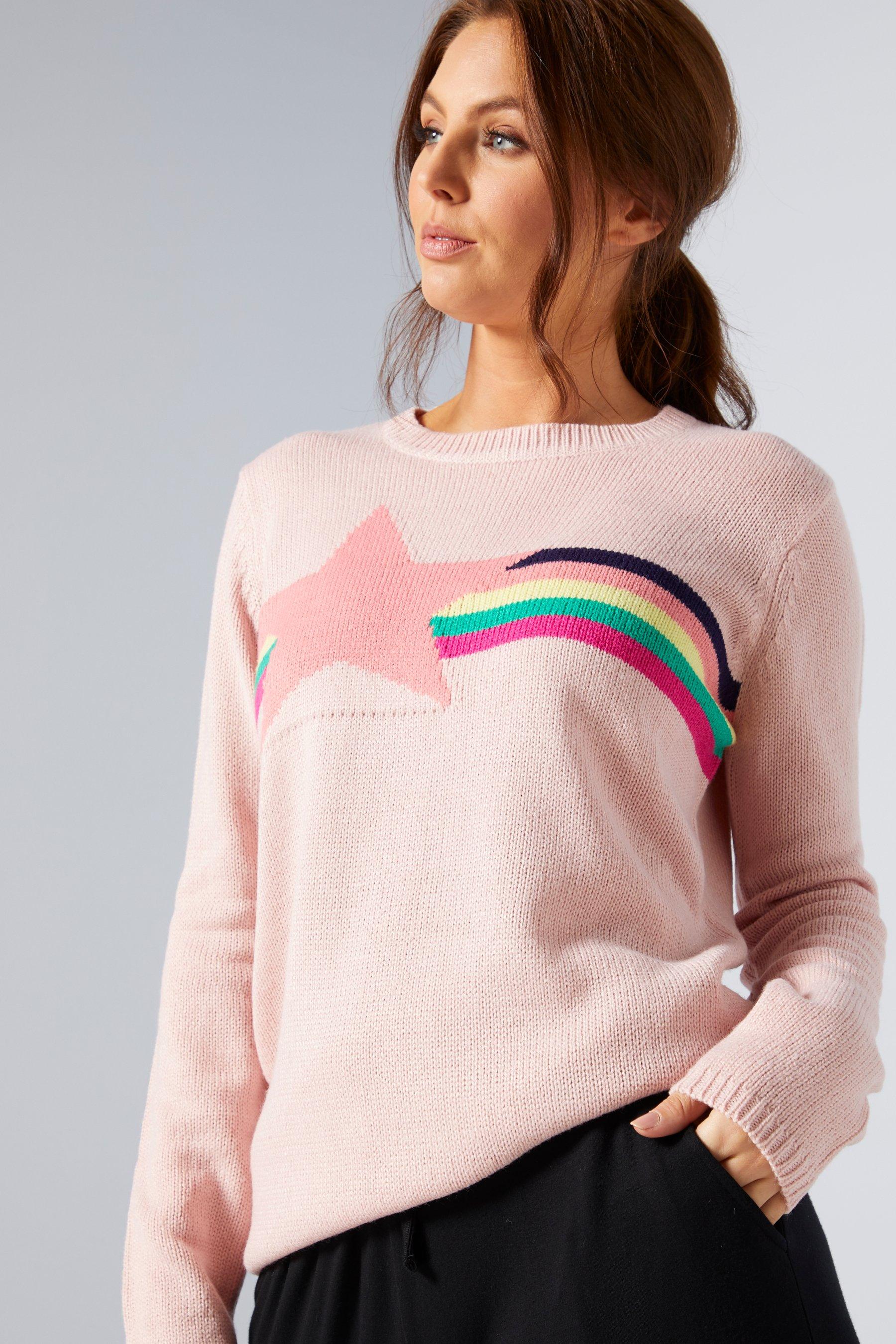 jumper with rainbow stripe