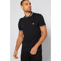 Image of 883 Police Tipped Black Polo Shirt