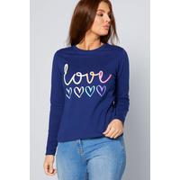 Image of Long Sleeve Graphic Navy T-Shirt