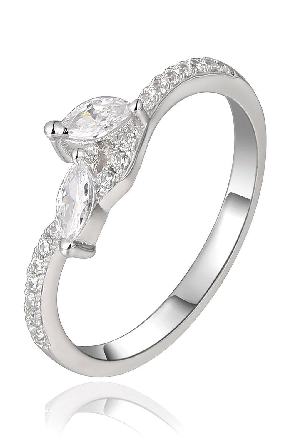 sterling silver cz dress ring - size: large
