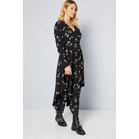 Image of AX Paris Black Wrap Hanky Hem Midi Dress