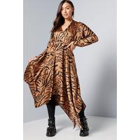 Image of AX Paris Tiger Print Wrap Midi Dress