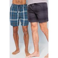 Image of Threadbare Pack of 2 Flannel Check Shorts