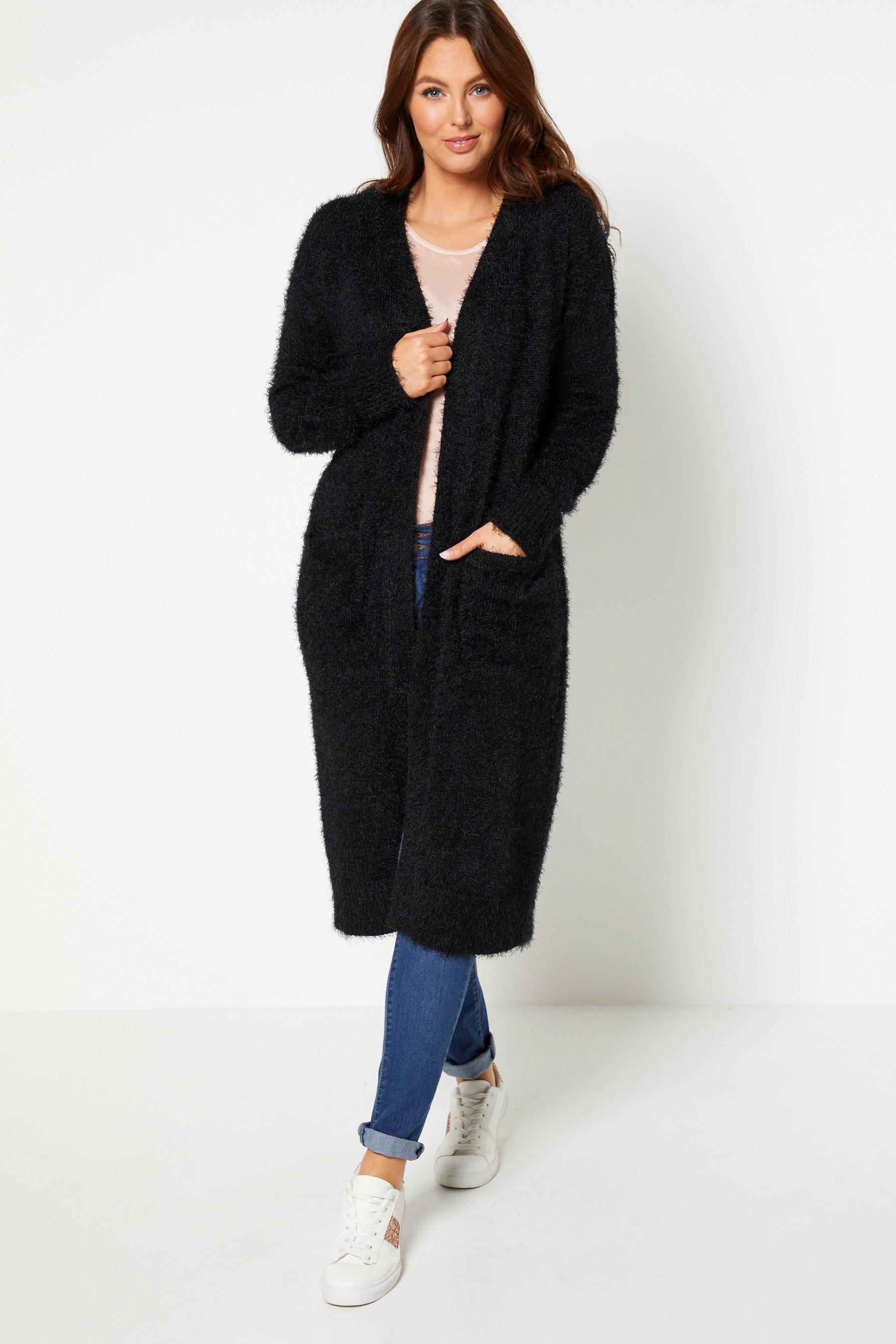 fluffy longline cardigan