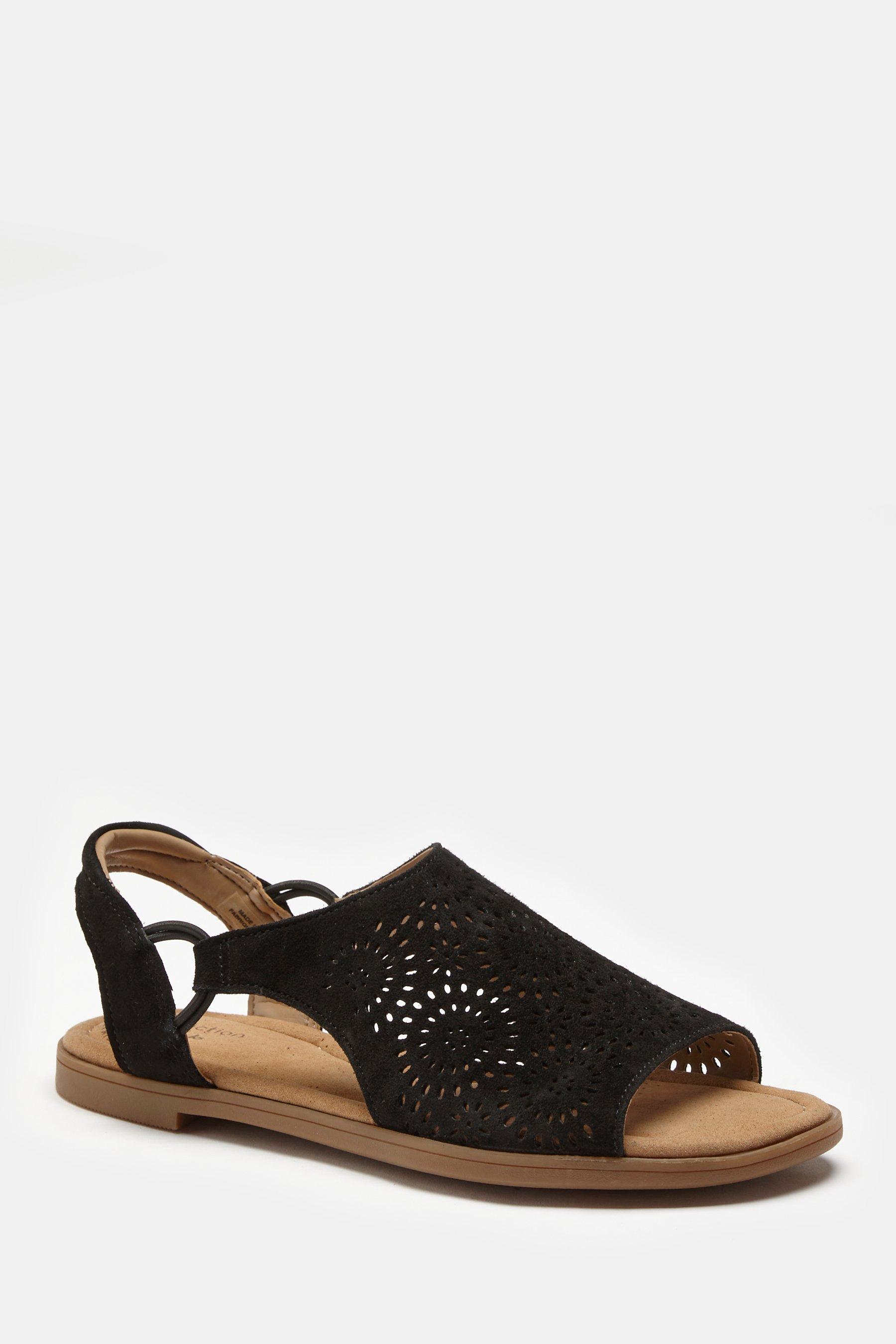 clarks reyna swirl black sandals - womens - size: 4