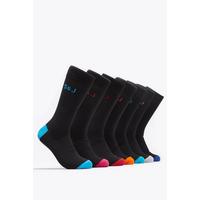 Image of Smith and Jones Pack of 7 Heel and Toe Black Socks