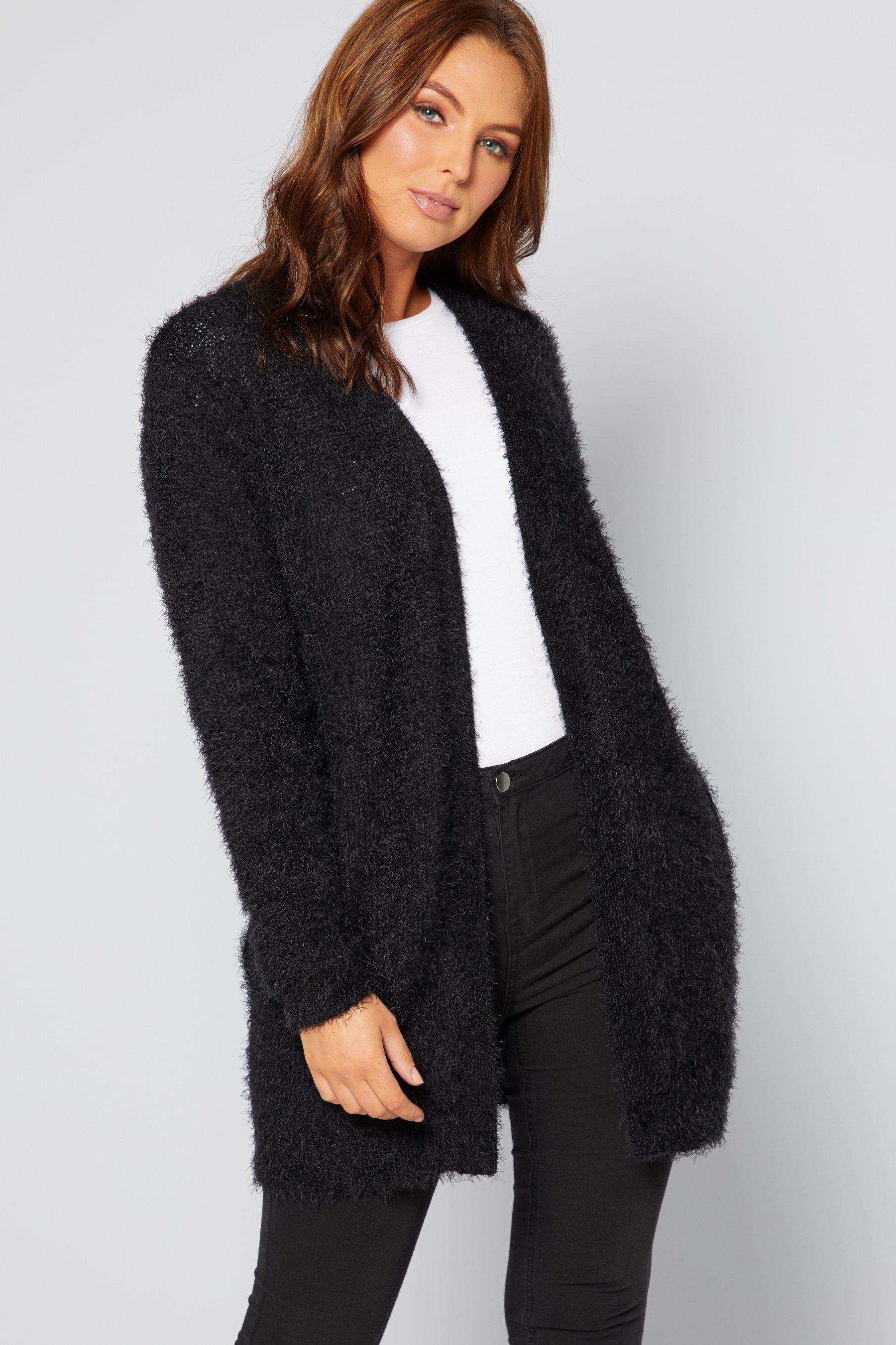 soft black cardigan womens