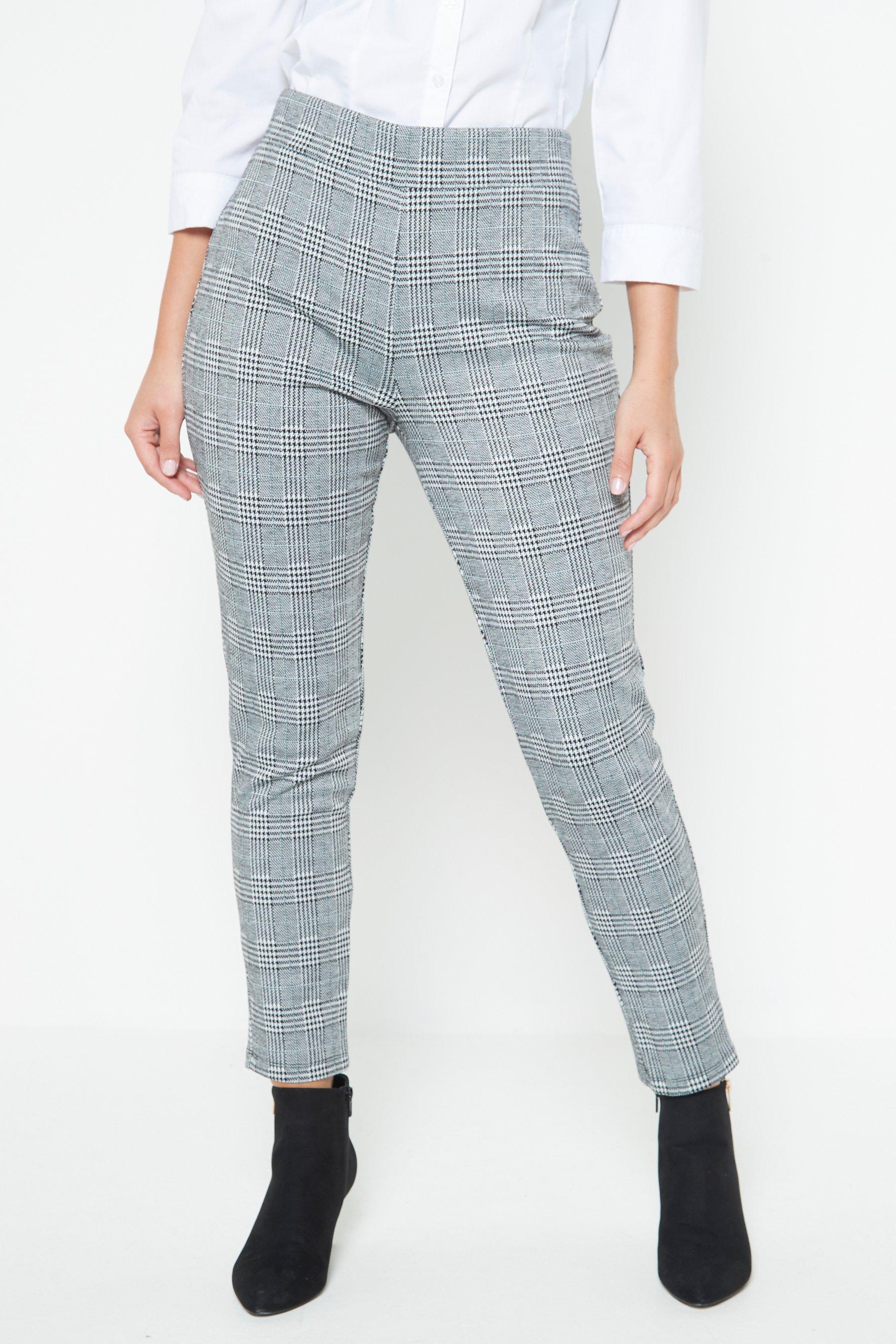 grey checked leggings
