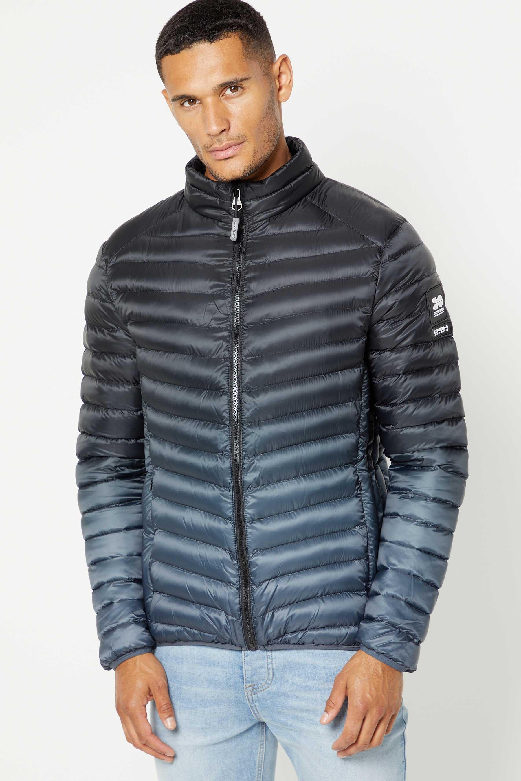 crosshatch fade down jacket