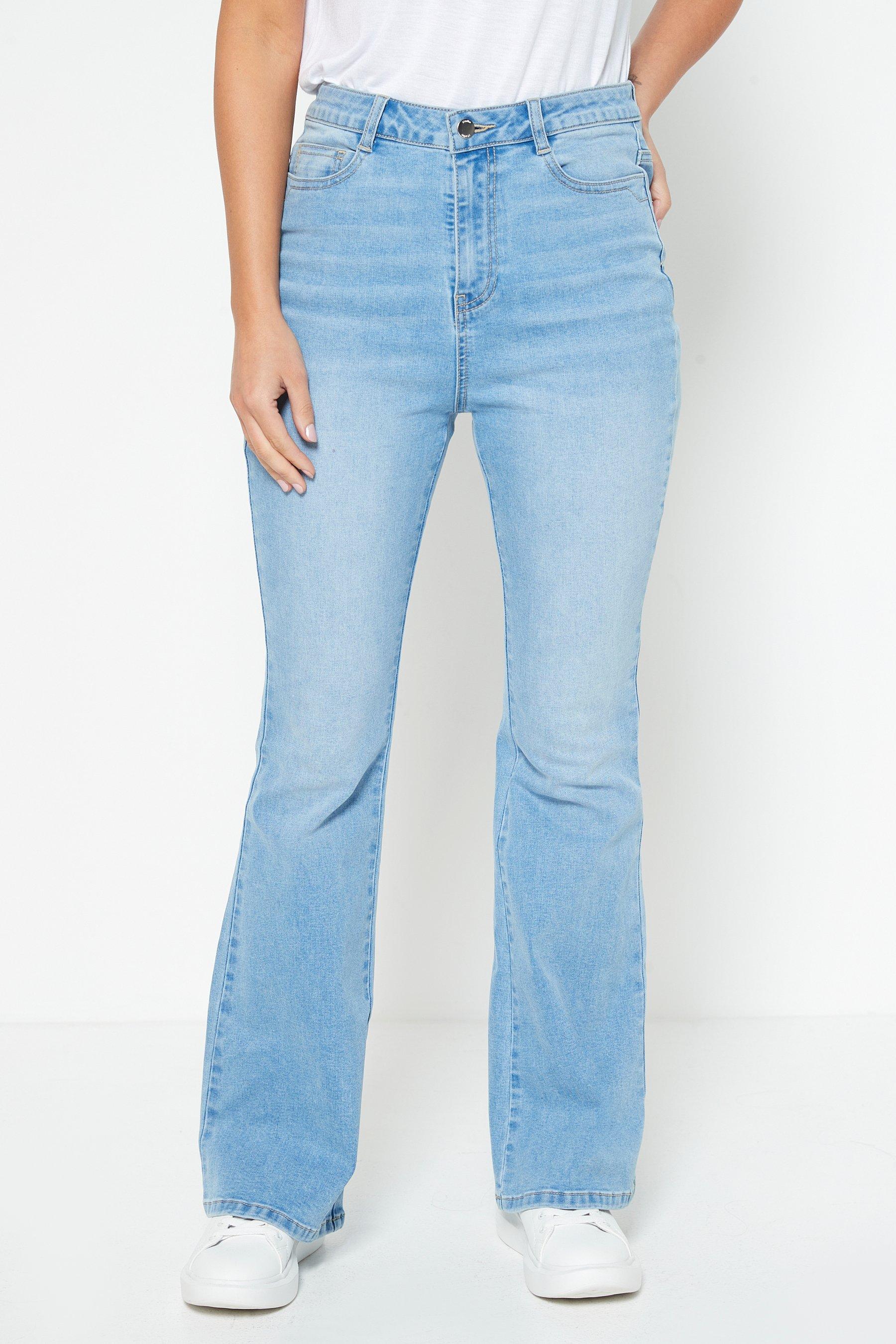 light wash kickflare jeans - womens - blue - size: 8