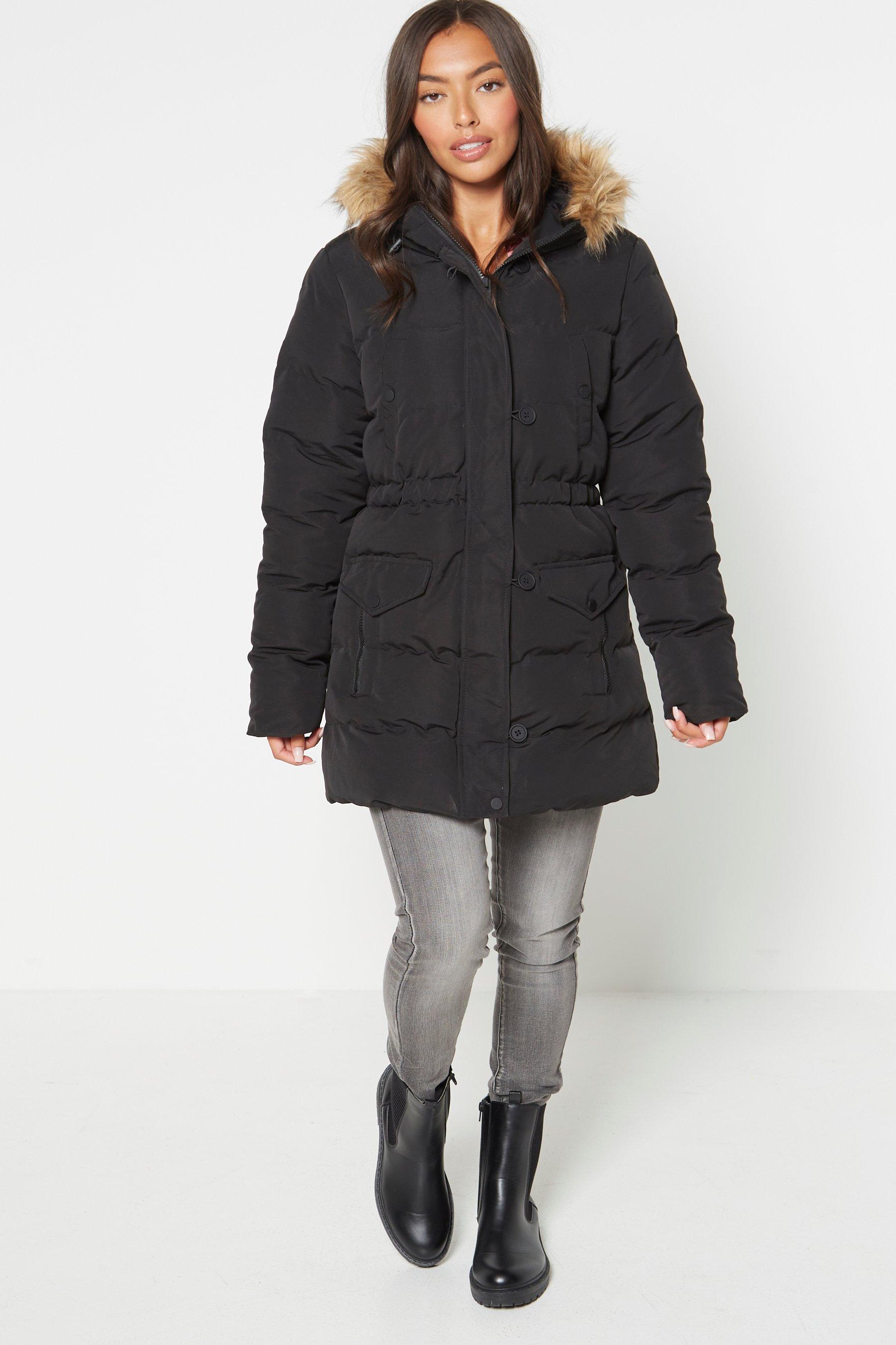 brave soul puffer jacket black